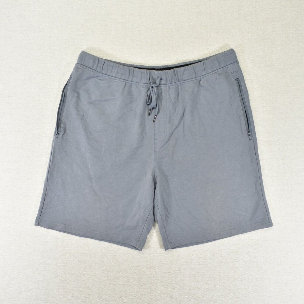 Eddie Bauer Gray Sleepwear Lounge Shorts Zip Pockets Drawstring Size XL
